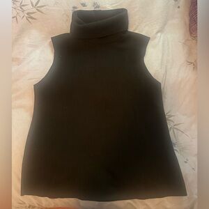 Black Sleeveless Zara Turtleneck Top